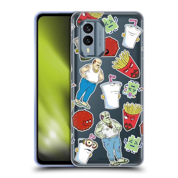 Aqua Teen Hunger Force Graphics Icons Soft Gel Case for Nokia X30