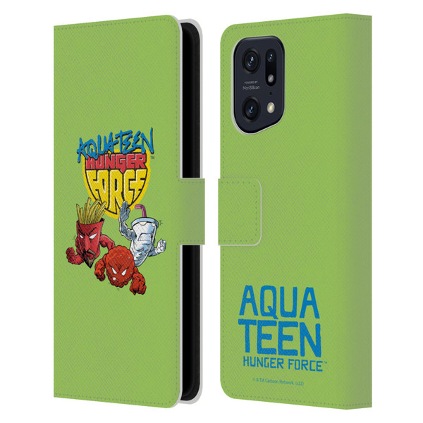Aqua Teen Hunger Force Graphics Group Leather Book Wallet Case Cover For OPPO Find X5