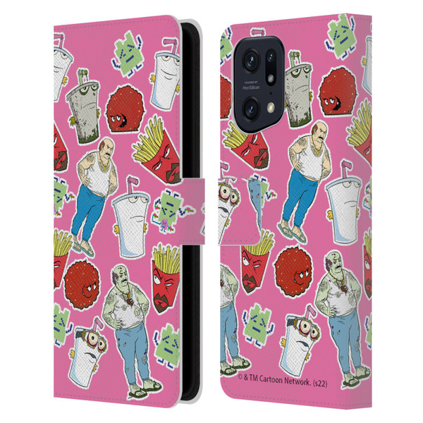 Aqua Teen Hunger Force Graphics Icons Leather Book Wallet Case Cover For OPPO Find X5