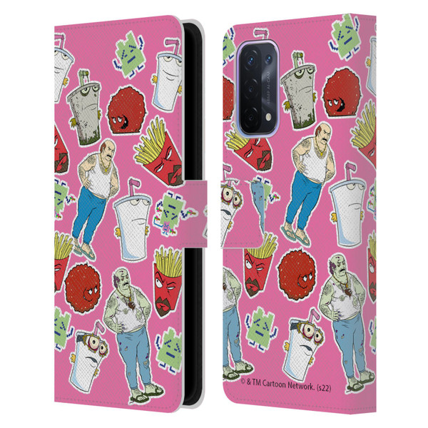 Aqua Teen Hunger Force Graphics Icons Leather Book Wallet Case Cover For OPPO A54 5G
