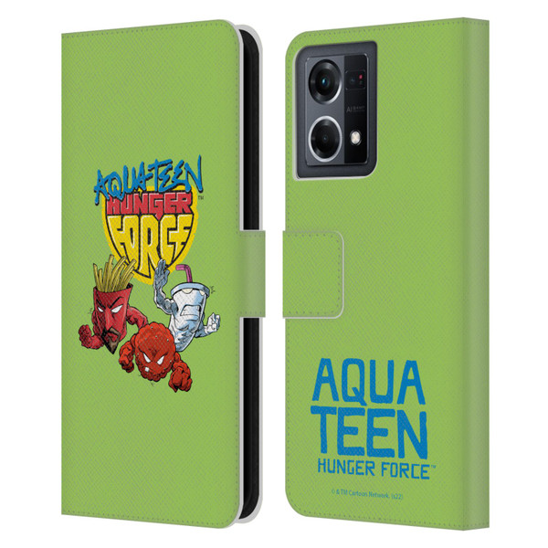 Aqua Teen Hunger Force Graphics Group Leather Book Wallet Case Cover For OPPO Reno8 4G