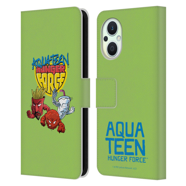 Aqua Teen Hunger Force Graphics Group Leather Book Wallet Case Cover For OPPO Reno8 Lite