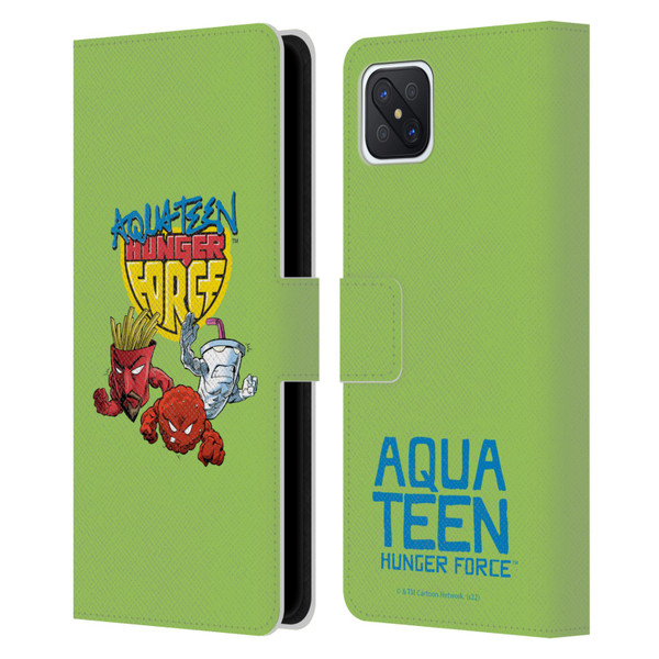 Aqua Teen Hunger Force Graphics Group Leather Book Wallet Case Cover For OPPO Reno4 Z 5G