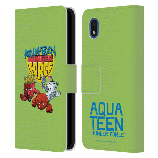 Aqua Teen Hunger Force Graphics Group Leather Book Wallet Case Cover For Samsung Galaxy A01 Core (2020)