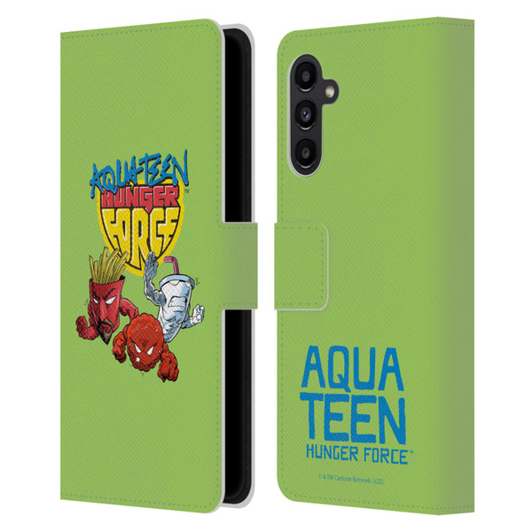 Aqua Teen Hunger Force Graphics Group Leather Book Wallet Case Cover For Samsung Galaxy A13 5G (2021)