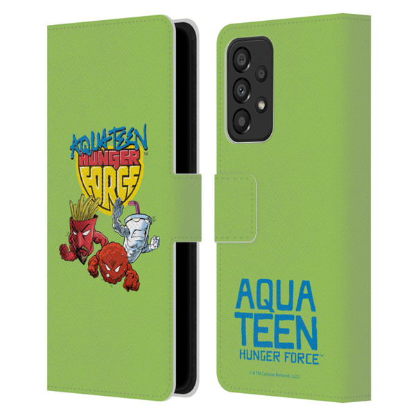 Aqua Teen Hunger Force Graphics Group Leather Book Wallet Case Cover For Samsung Galaxy A33 5G (2022)