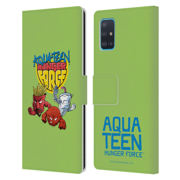 Aqua Teen Hunger Force Graphics Group Leather Book Wallet Case Cover For Samsung Galaxy A51 (2019)