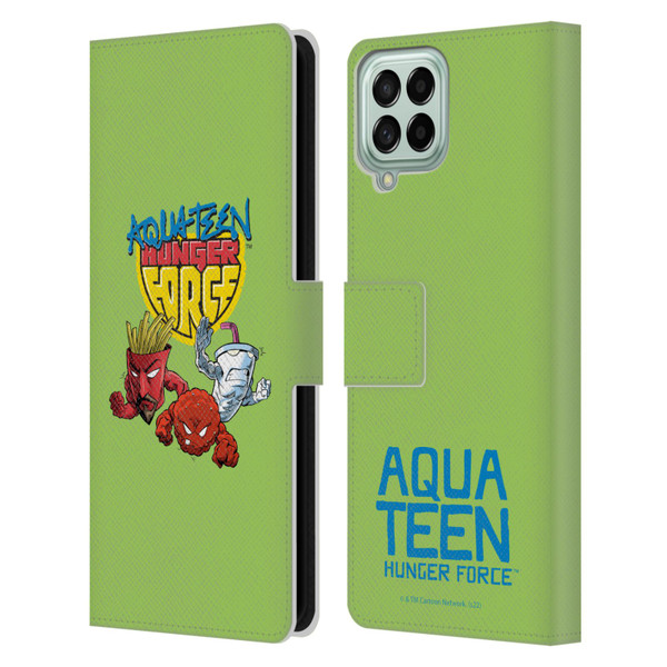 Aqua Teen Hunger Force Graphics Group Leather Book Wallet Case Cover For Samsung Galaxy M53 (2022)
