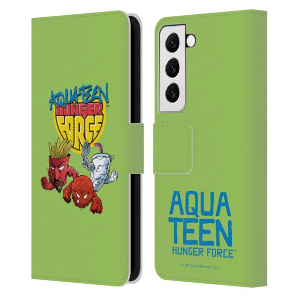 Aqua Teen Hunger Force Graphics Group Leather Book Wallet Case Cover For Samsung Galaxy S22 5G