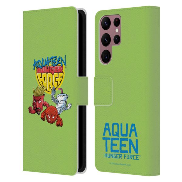 Aqua Teen Hunger Force Graphics Group Leather Book Wallet Case Cover For Samsung Galaxy S22 Ultra 5G