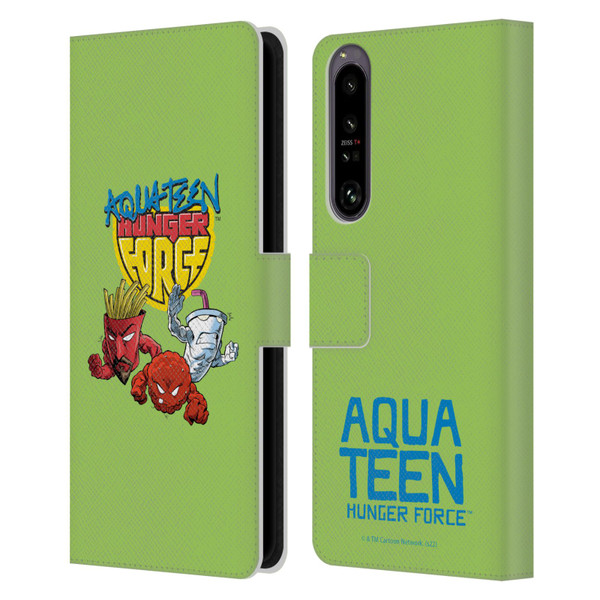 Aqua Teen Hunger Force Graphics Group Leather Book Wallet Case Cover For Sony Xperia 1 IV
