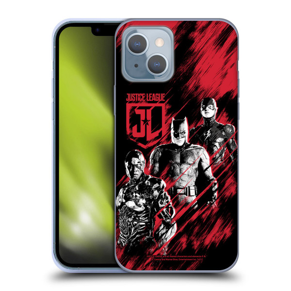 Zack Snyder's Justice League Snyder Cut Composed Art Cyborg, Batman, And Flash Soft Gel Case for Apple iPhone 14