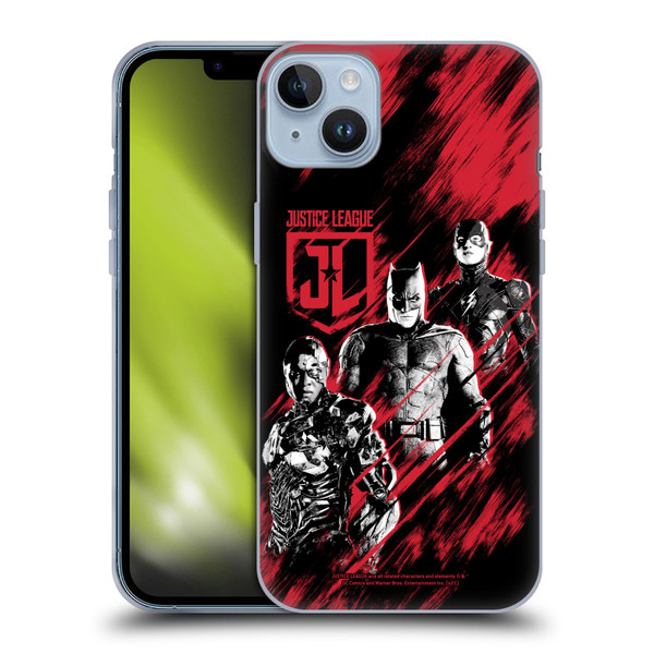 Zack Snyder's Justice League Snyder Cut Composed Art Cyborg, Batman, And Flash Soft Gel Case for Apple iPhone 14 Plus