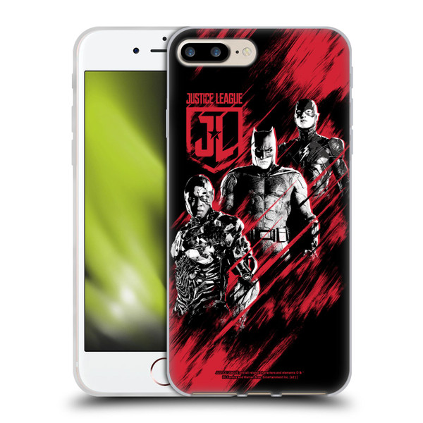 Zack Snyder's Justice League Snyder Cut Composed Art Cyborg, Batman, And Flash Soft Gel Case for Apple iPhone 7 Plus / iPhone 8 Plus