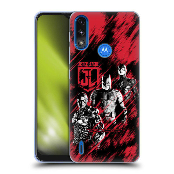 Zack Snyder's Justice League Snyder Cut Composed Art Cyborg, Batman, And Flash Soft Gel Case for Motorola Moto E7 Power / Moto E7i Power