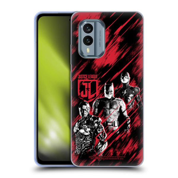 Zack Snyder's Justice League Snyder Cut Composed Art Cyborg, Batman, And Flash Soft Gel Case for Nokia X30