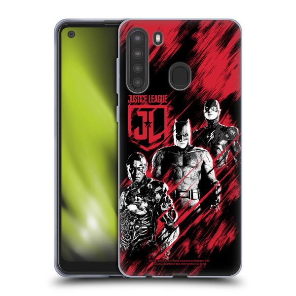 Zack Snyder's Justice League Snyder Cut Composed Art Cyborg, Batman, And Flash Soft Gel Case for Samsung Galaxy A21 (2020)
