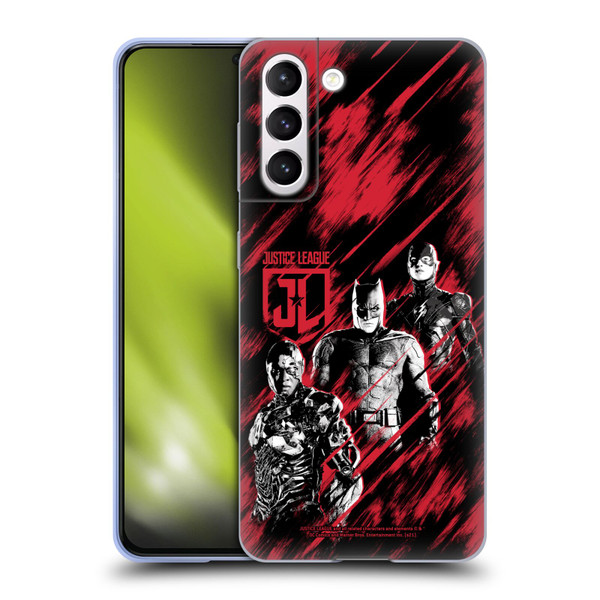 Zack Snyder's Justice League Snyder Cut Composed Art Cyborg, Batman, And Flash Soft Gel Case for Samsung Galaxy S21 5G