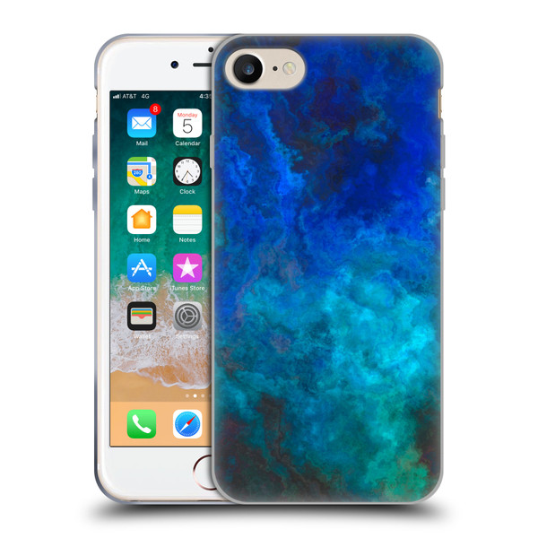 LebensArt Textures Blue Malachit Soft Gel Case for Apple iPhone 7 / 8 / SE 2020 & 2022