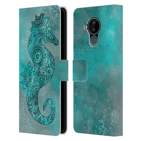 LebensArt Beings Seahorse Leather Book Wallet Case Cover For Nokia C30