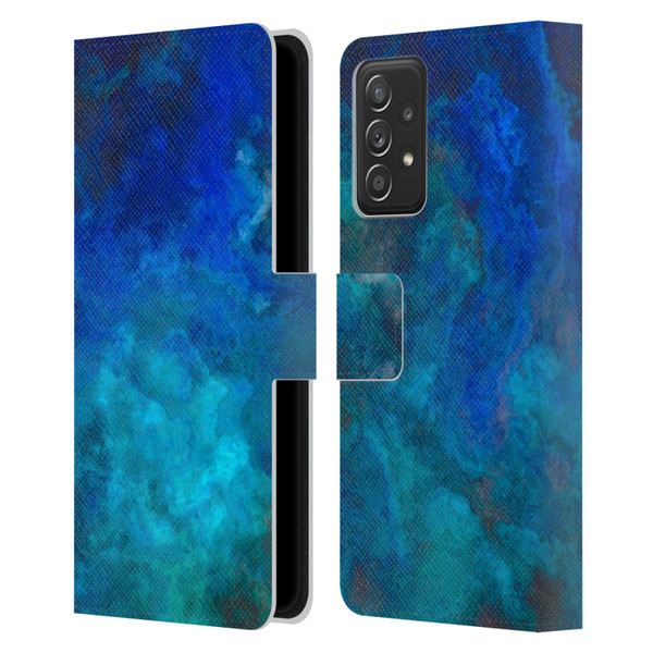 LebensArt Textures Blue Malachit Leather Book Wallet Case Cover For Samsung Galaxy A52 / A52s / 5G (2021)