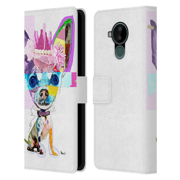 Michel Keck Animal Collage Chihuahua Leather Book Wallet Case Cover For Nokia C30