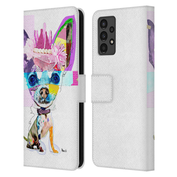 Michel Keck Animal Collage Chihuahua Leather Book Wallet Case Cover For Samsung Galaxy A13 (2022)
