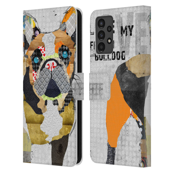 Michel Keck Dogs 4 French Bulldog Leather Book Wallet Case Cover For Samsung Galaxy A13 (2022)
