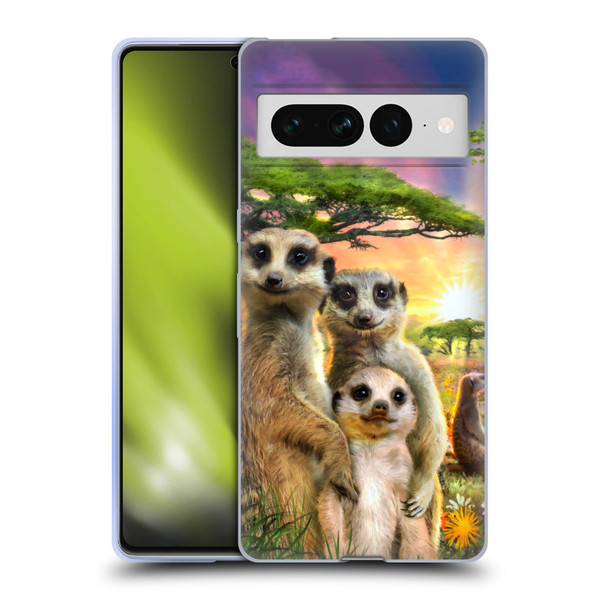 Aimee Stewart Animals Meerkats Soft Gel Case for Google Pixel 7 Pro