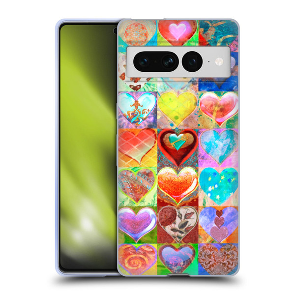 Aimee Stewart Colourful Sweets Hearts Grid Soft Gel Case for Google Pixel 7 Pro