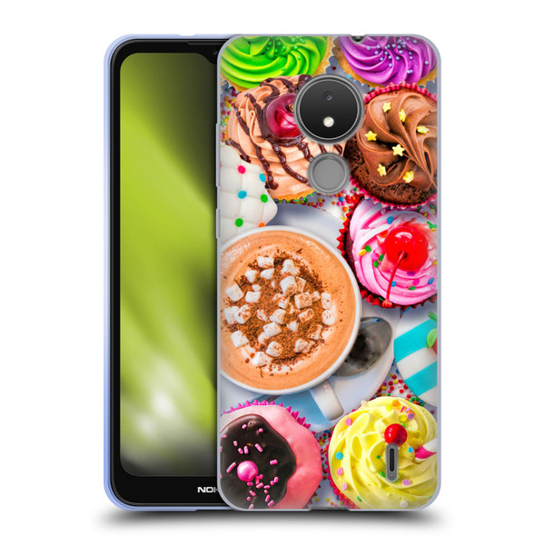 Aimee Stewart Colourful Sweets Cupcakes And Cocoa Soft Gel Case for Nokia C21