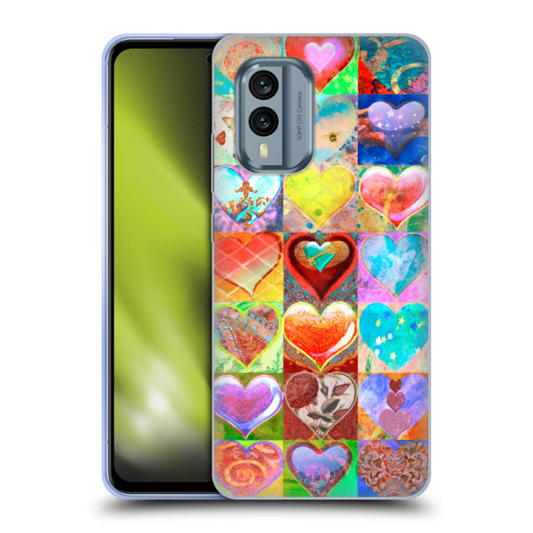 Aimee Stewart Colourful Sweets Hearts Grid Soft Gel Case for Nokia X30
