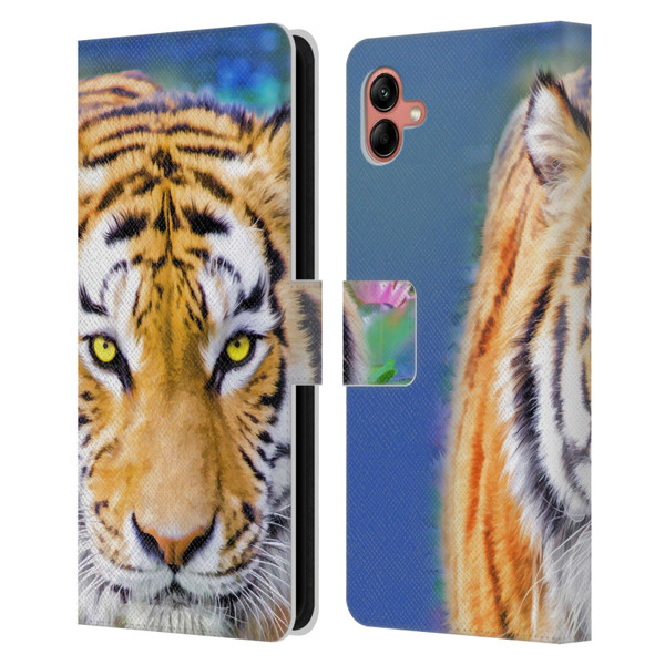 Aimee Stewart Animals Tiger Lily Leather Book Wallet Case Cover For Samsung Galaxy A04 (2022)