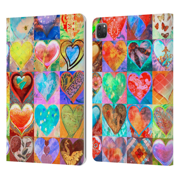 Aimee Stewart Colourful Sweets Hearts Grid Leather Book Wallet Case Cover For Apple iPad Pro 11 2020 / 2021 / 2022