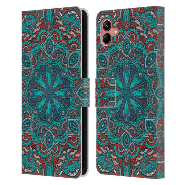 Aimee Stewart Mandala Moroccan Sea Leather Book Wallet Case Cover For Samsung Galaxy A04 (2022)