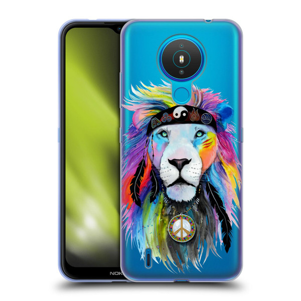 Pixie Cold Cats Hippy Lion Soft Gel Case for Nokia 1.4