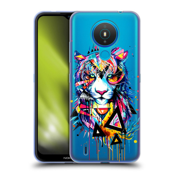 Pixie Cold Cats Shattered Tiger Soft Gel Case for Nokia 1.4