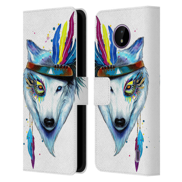 Pixie Cold Animals Warrior Leather Book Wallet Case Cover For Nokia C10 / C20