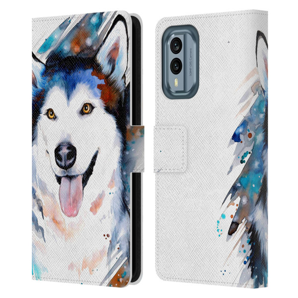 Pixie Cold Animals Husky Leather Book Wallet Case Cover For Nokia X30