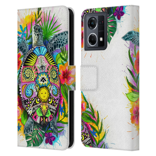 Pixie Cold Animals Turtle Life Leather Book Wallet Case Cover For OPPO Reno8 4G