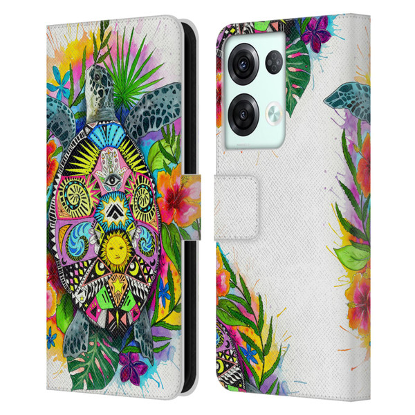 Pixie Cold Animals Turtle Life Leather Book Wallet Case Cover For OPPO Reno8 Pro