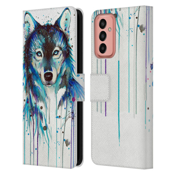 Pixie Cold Animals Ice Wolf Leather Book Wallet Case Cover For Samsung Galaxy M13 (2022)