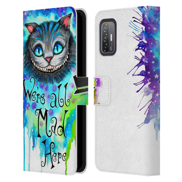 Pixie Cold Cats We Are All Mad Here Leather Book Wallet Case Cover For HTC Desire 21 Pro 5G