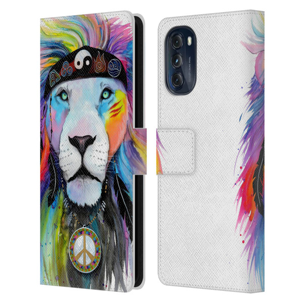 Pixie Cold Cats Hippy Lion Leather Book Wallet Case Cover For Motorola Moto G (2022)