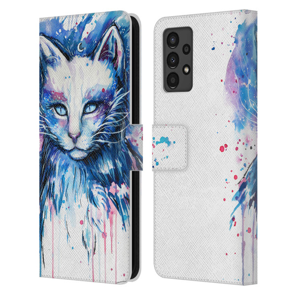 Pixie Cold Cats Space Leather Book Wallet Case Cover For Samsung Galaxy A13 (2022)