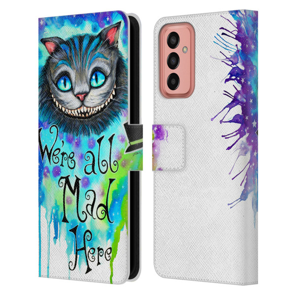 Pixie Cold Cats We Are All Mad Here Leather Book Wallet Case Cover For Samsung Galaxy M13 (2022)