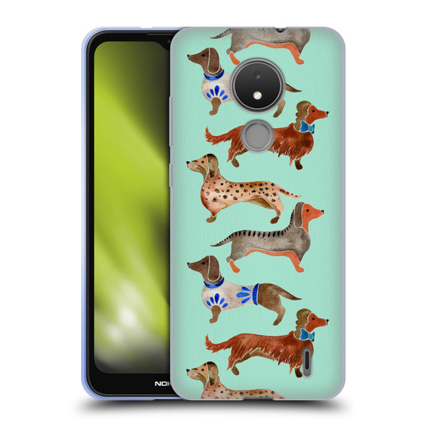 Cat Coquillette Animals Blue Dachshunds Soft Gel Case for Nokia C21