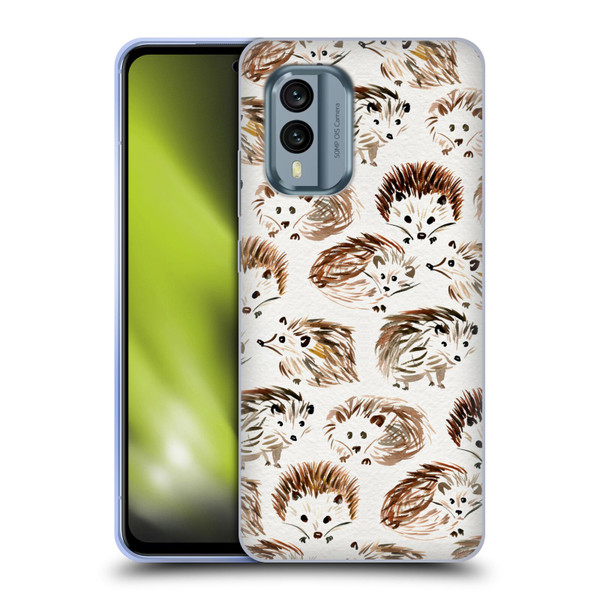 Cat Coquillette Animals Hedgehogs Soft Gel Case for Nokia X30