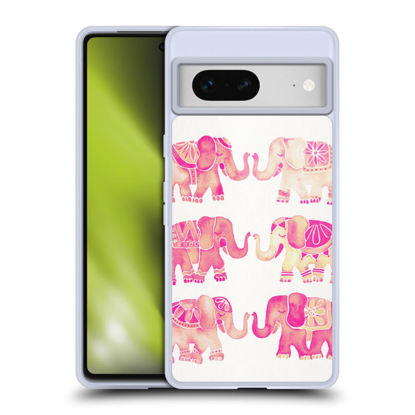 Cat Coquillette Animals 2 Pink Elephants Soft Gel Case for Google Pixel 7