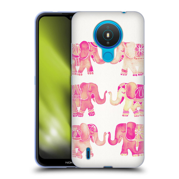 Cat Coquillette Animals 2 Pink Elephants Soft Gel Case for Nokia 1.4